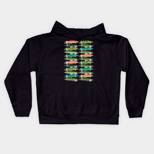 Fish Lure Kids Hoodie by spellstone.studio